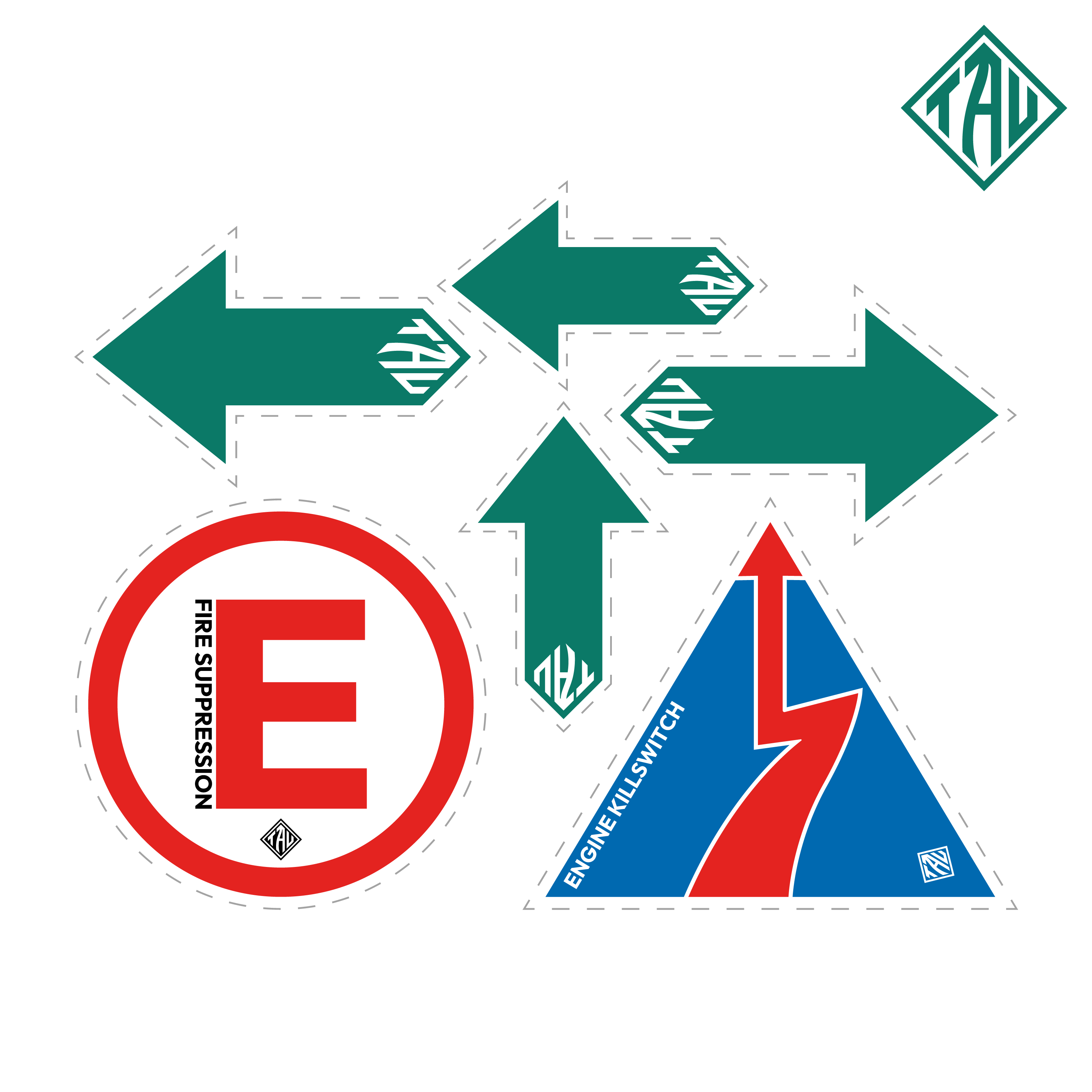FIA Apendix J Compliant Safety Stickers Pack