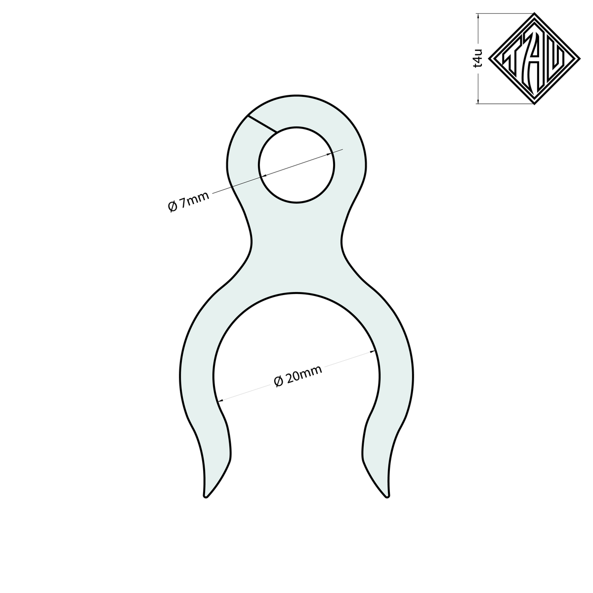 TAU Karting FreeRelease Double Clamp (20mm / 7mm, Fuel Lines)