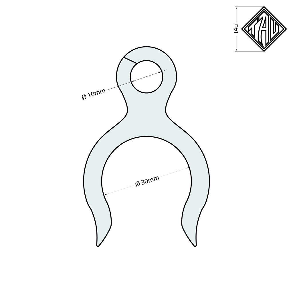 TAU Karting FreeRelease Double Clamp (30mm / 10mm, Brake Lines)