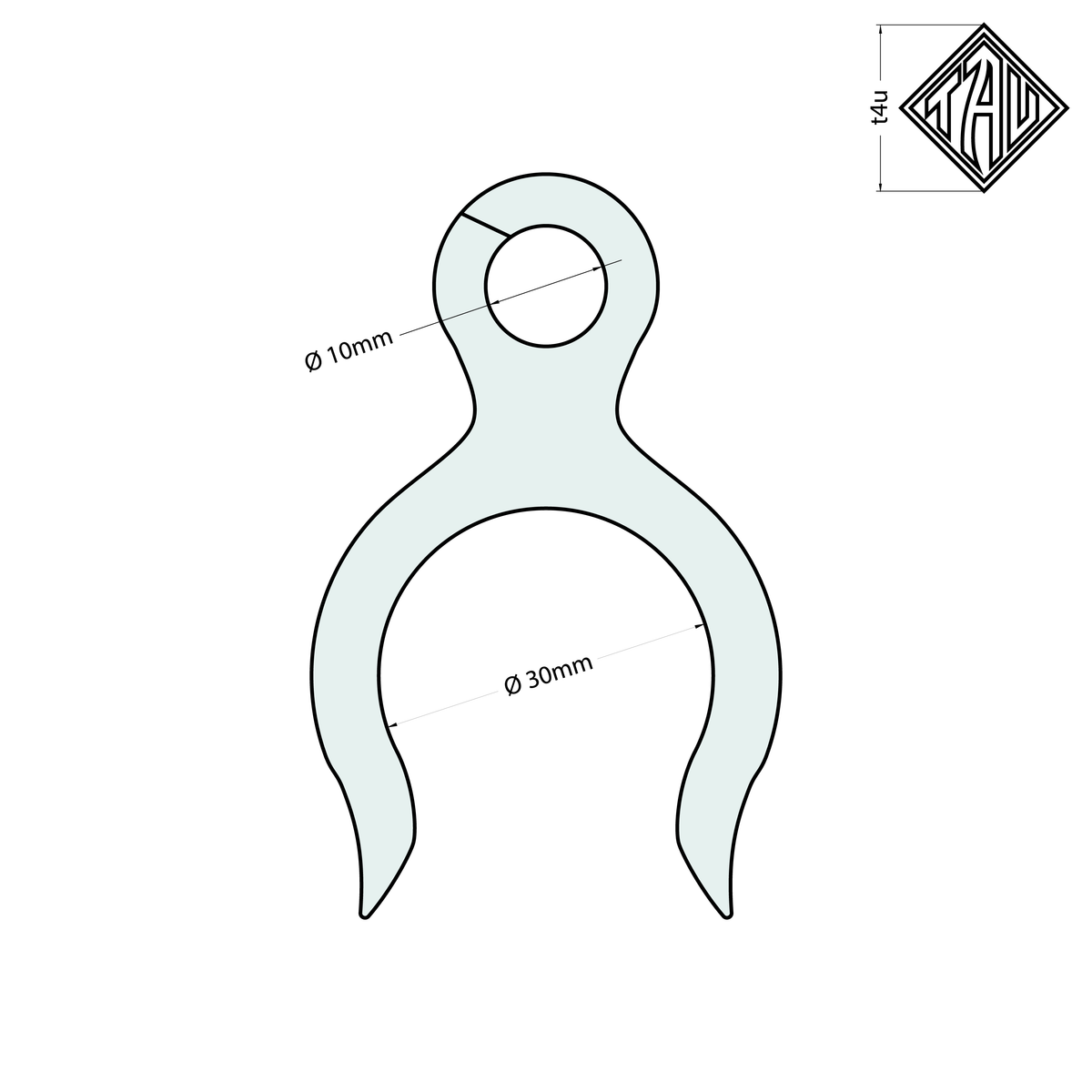 TAU Karting FreeRelease Double Clamp (30mm / 10mm, Brake Lines)